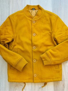 Bonobos Mustard Wool Bomber Slim Fit Jacket